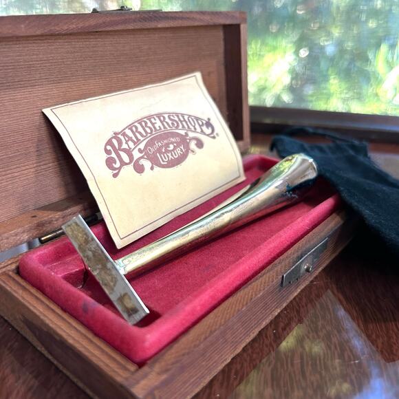 Vintage Franklin Toiletry Co. Barbershop Luxury Razor in Original Wooden Box - Picture 8 of 11